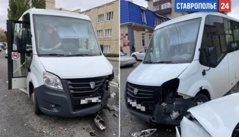 В Ставрополе в ДТП с участием трёх машин пострадали два пассажира маршрутки